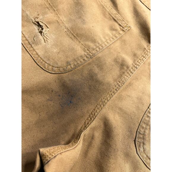 Carhartt Jeans Mens 32x31 Brown Carpenter Utility Work Dungaree Fit Y2K Distress - Picture 9 of 9